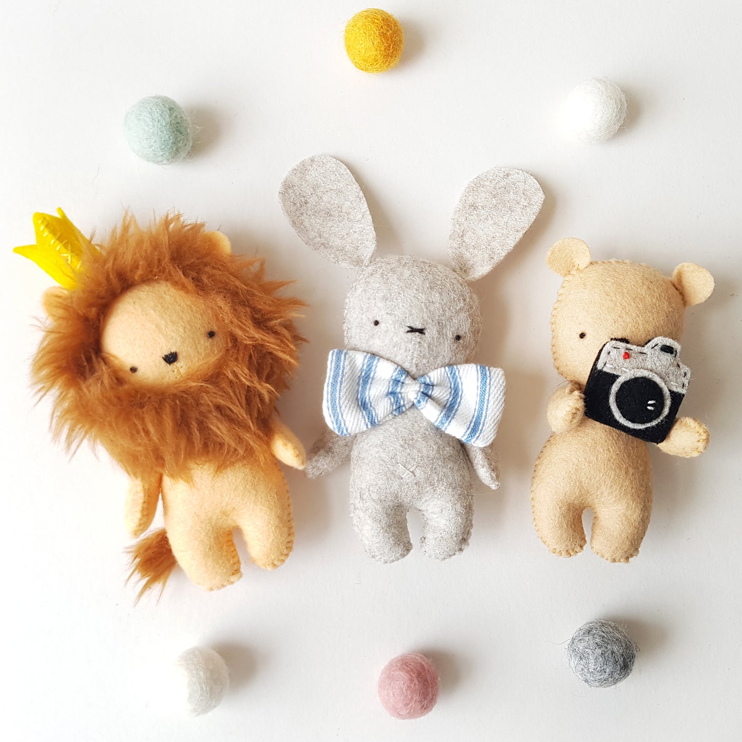 Bunny, Bear and Lion PDF Pattern + Sewing tutorial