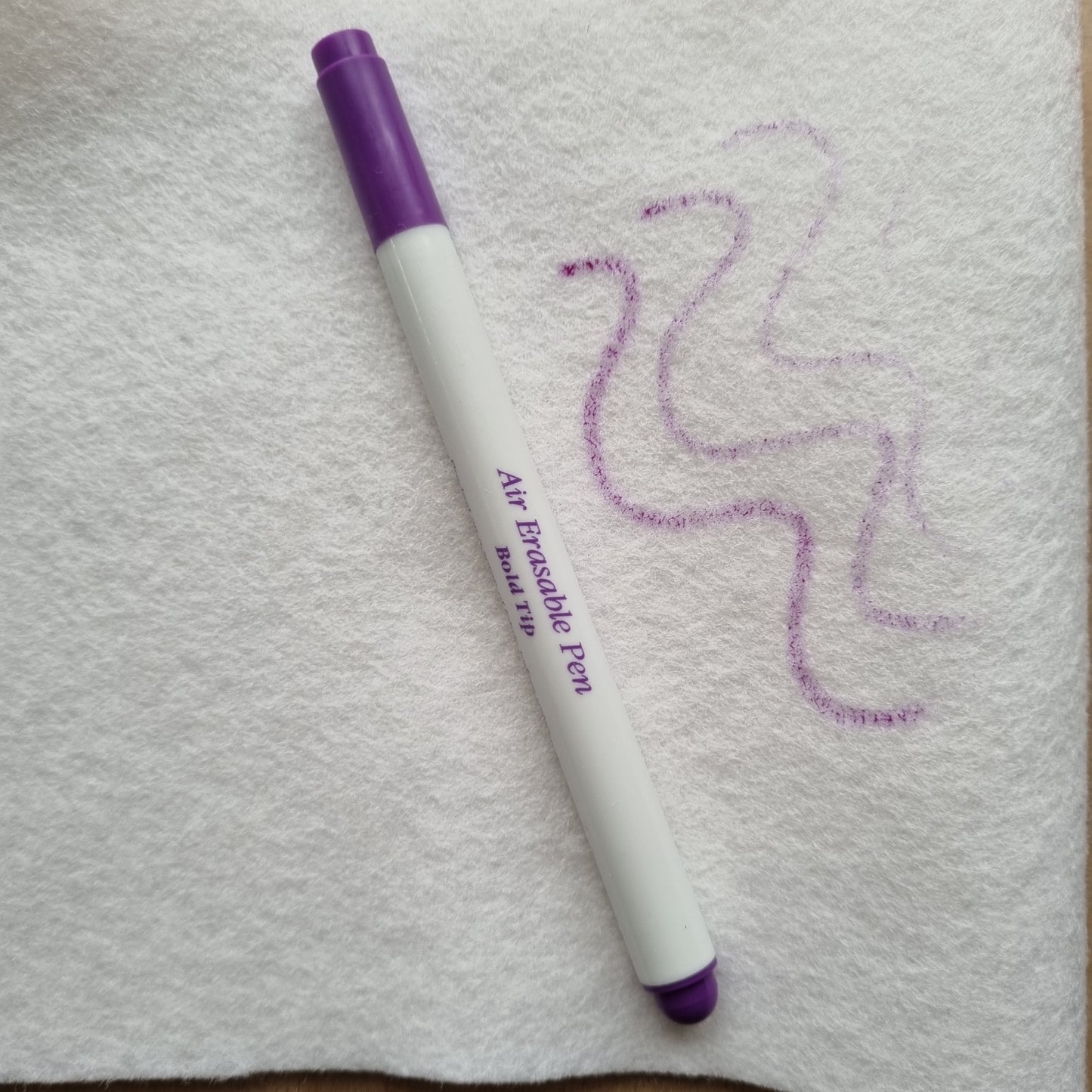 Air erasable pens for pattern marking