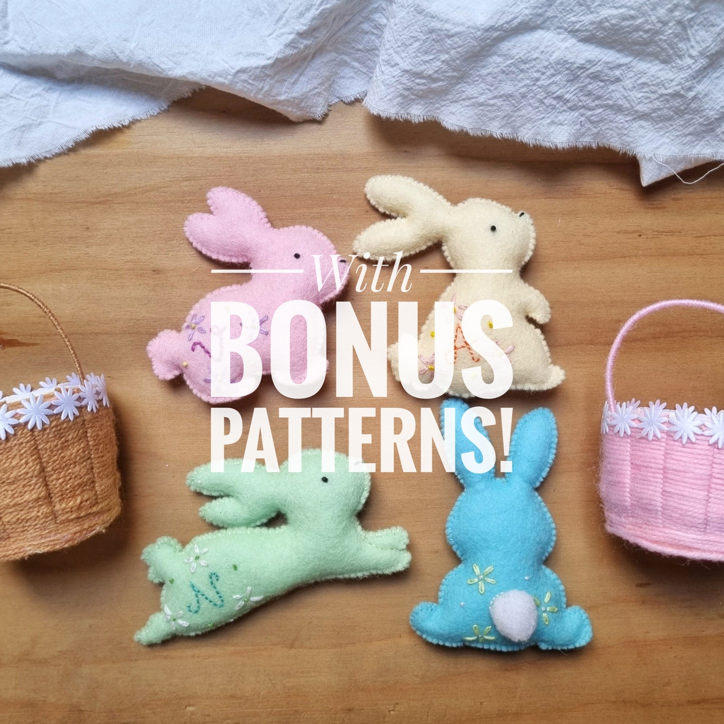 Monogram Easter Bunny Illustrated Tutorial and PDF Pattern + bonus patterns