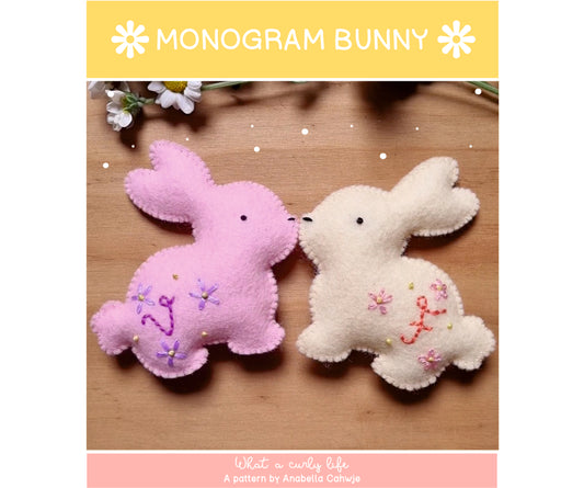 Monogram Easter Bunny PDF PATTERN
