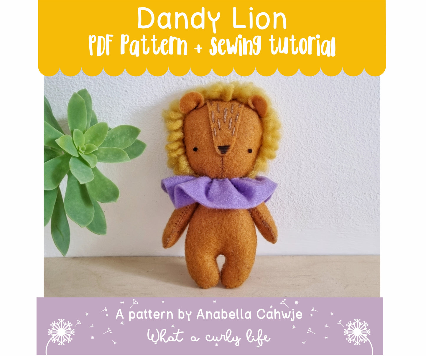 Dandy Lion with Ruff PDF Patterns + Tutorial