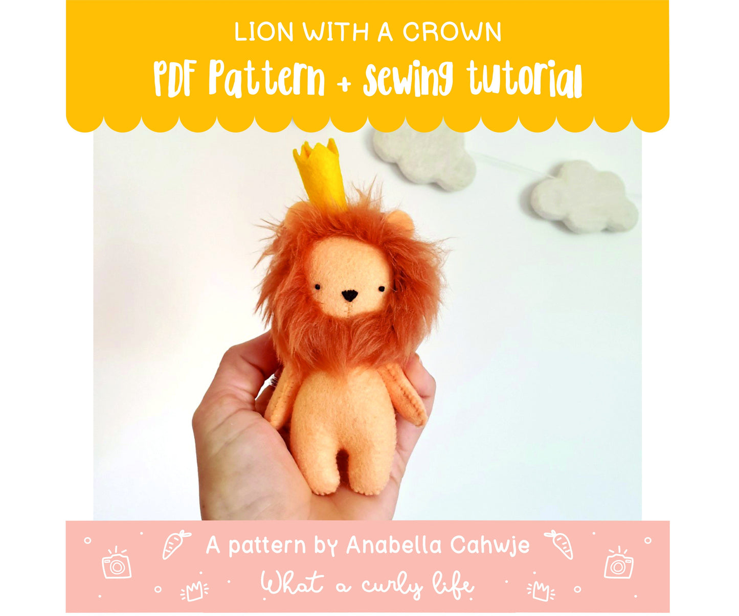 Lion with a Crown PDF Patterns + Tutorial