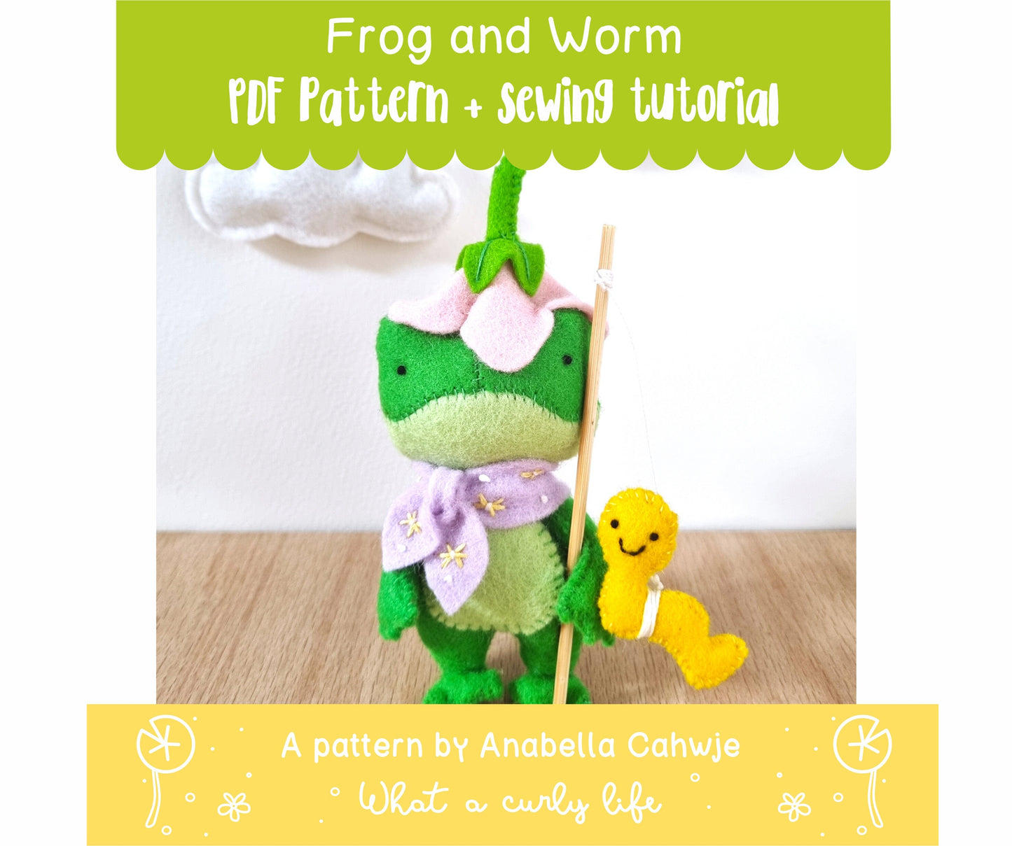 Frog and worm PDF Pattern and tutorial